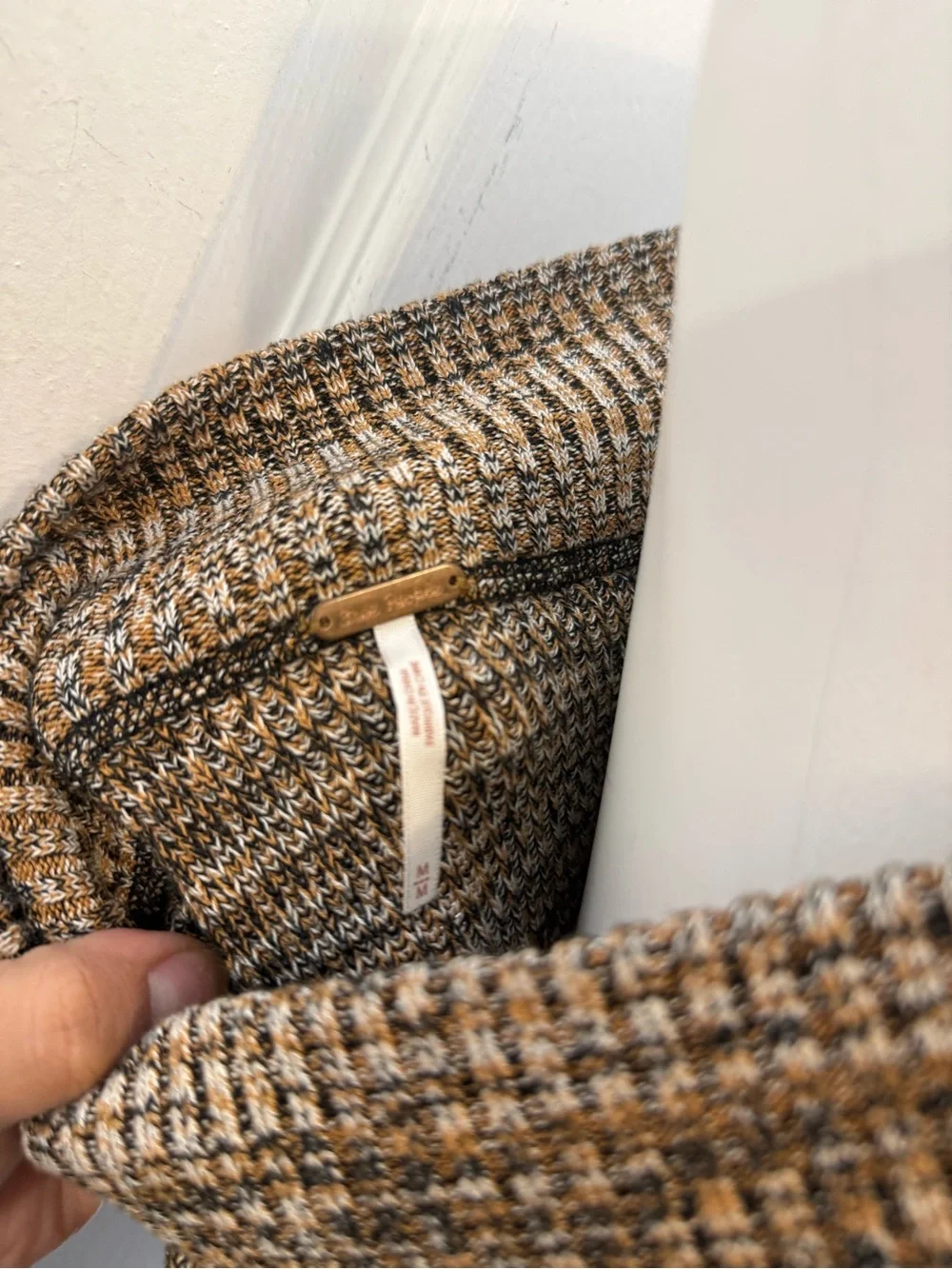 Free People Marled Off-the-Shoulder Sweater — Brown Mix